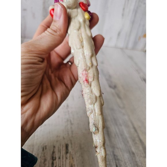 Vintage candy icicle candy cane ornament Xmas decor - Picture 8 of 9